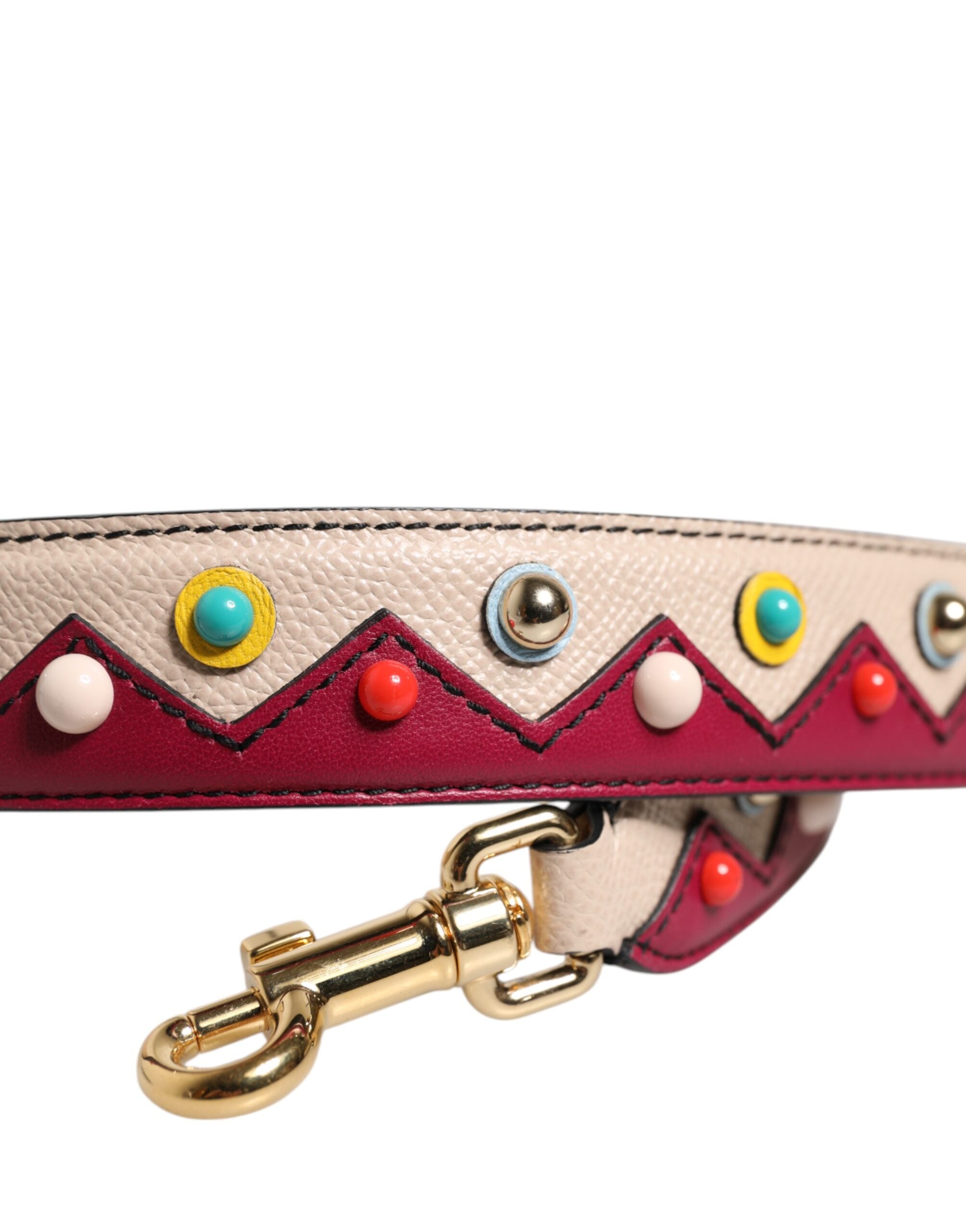 Dolce & Gabbana Dolce & Gabbana Beige Red Leather Handbag Accessory Shoulder Women's Strap