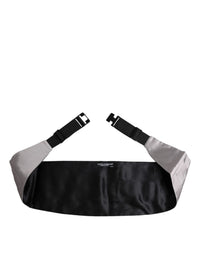 Dolce & Gabbana Dolce & Gabbana Gray Men 100% Silk Belt Wide Waist Men's Cummerbund