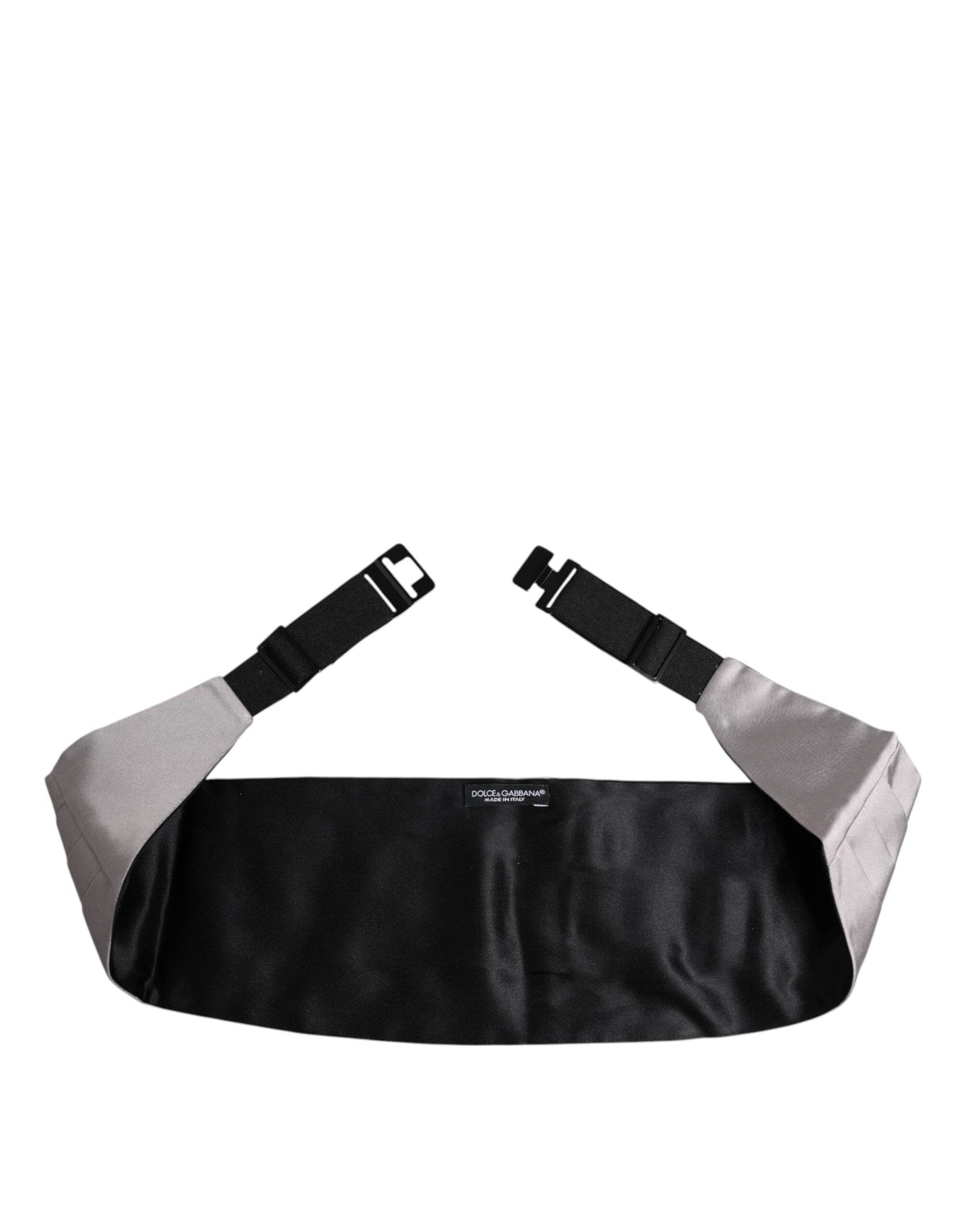 Dolce & Gabbana Dolce & Gabbana Gray Men 100% Silk Belt Wide Waist Men's Cummerbund