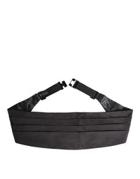 Dolce & Gabbana Dolce & Gabbana Black Men 100% Silk Belt Wide Waist Men's Cummerbund