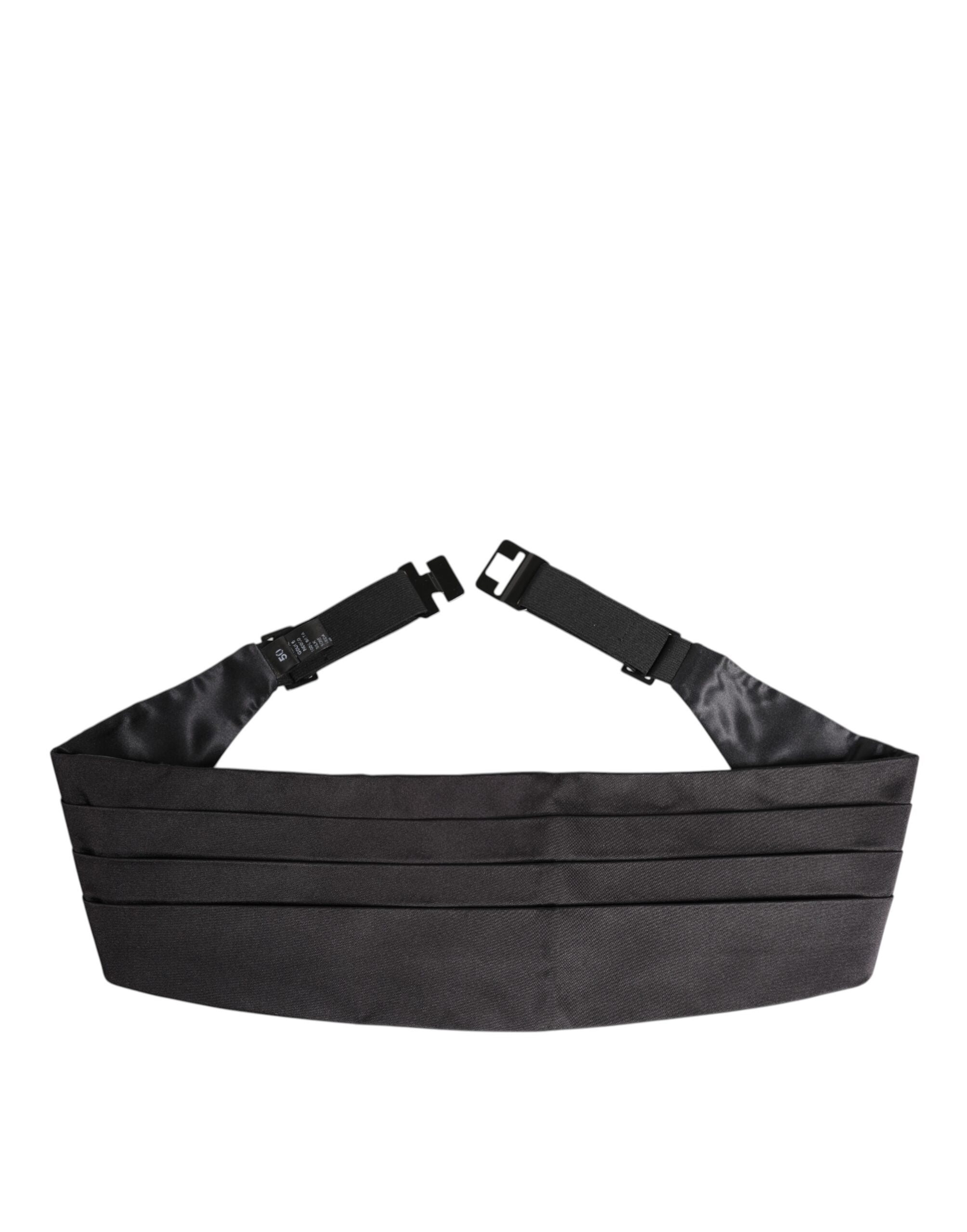 Dolce & Gabbana Dolce & Gabbana Black Men 100% Silk Belt Wide Waist Men's Cummerbund