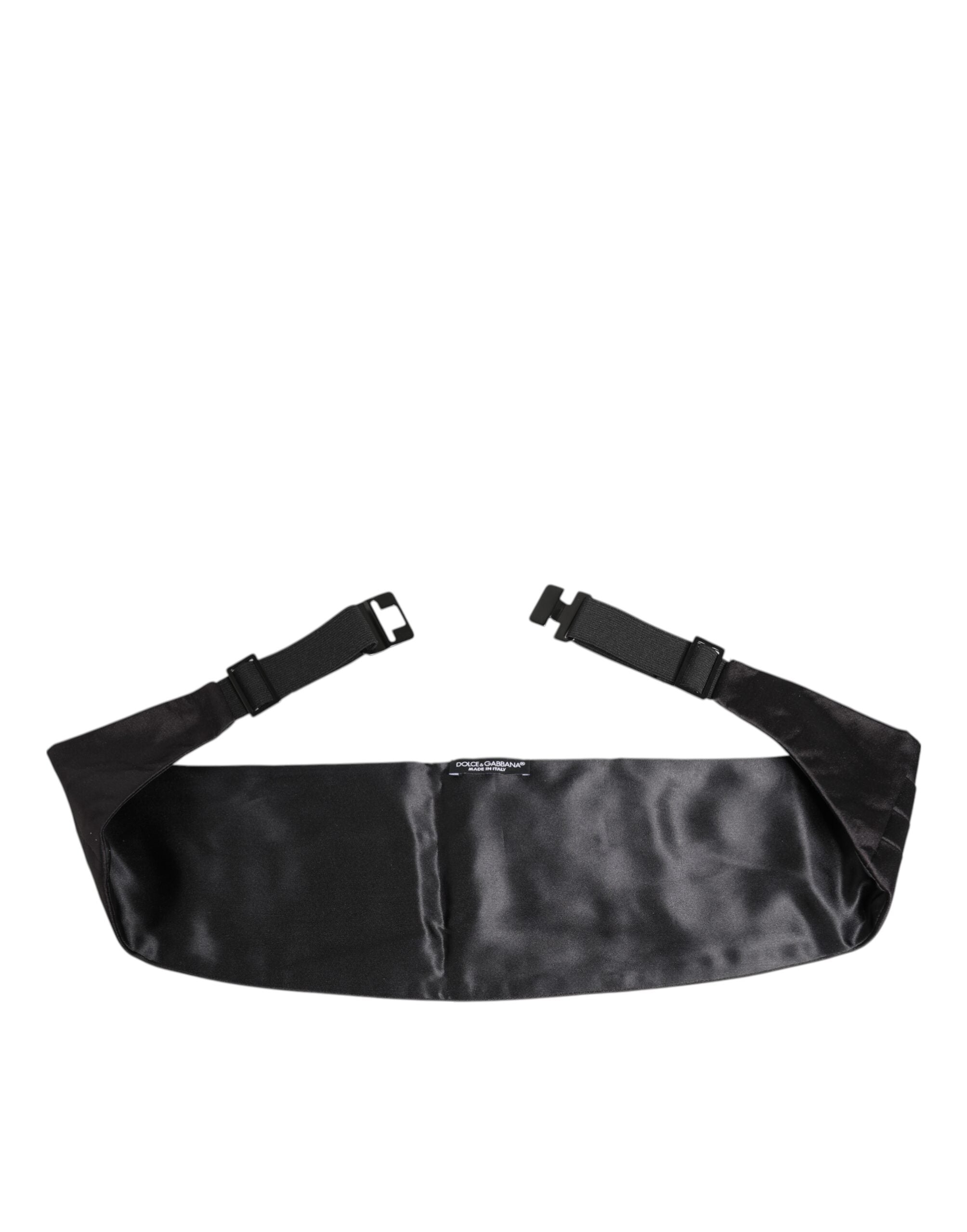 Dolce & Gabbana Dolce & Gabbana Black Men 100% Silk Belt Wide Waist Men's Cummerbund
