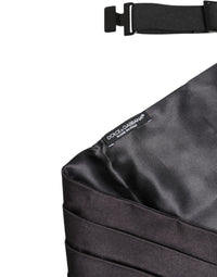Dolce & Gabbana Dolce & Gabbana Black Men 100% Silk Belt Wide Waist Men's Cummerbund