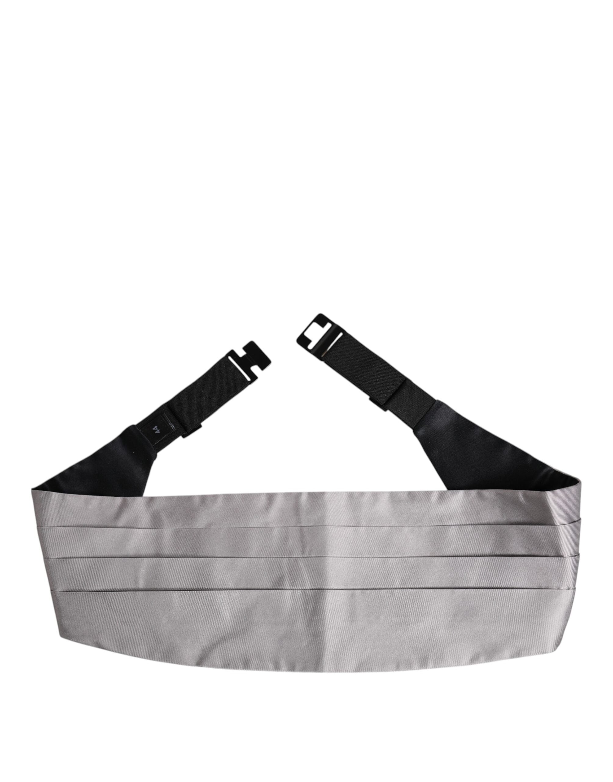 Dolce & Gabbana Dolce & Gabbana Gray Men 100% Silk Belt Wide Waist Men's Cummerbund