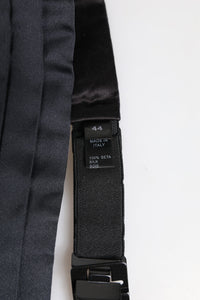 Dolce & Gabbana Dolce & Gabbana Dark Blue 100% Silk Belt Waist Men's Cummerbund