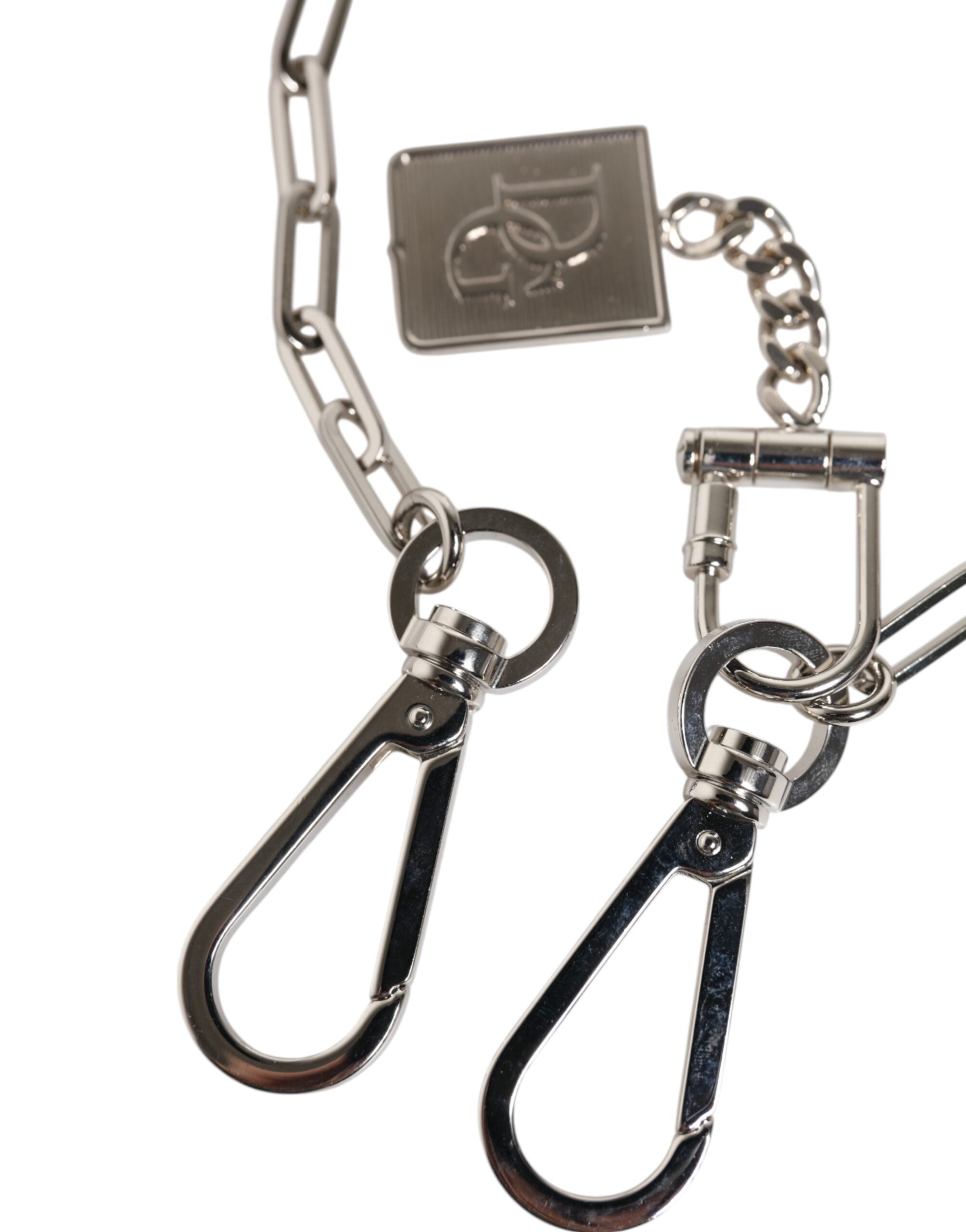 Dolce & Gabbana Dolce & Gabbana Silver Tone Metal Chain DG Charm Belt Men's Keychain