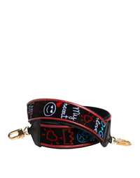 Dolce & Gabbana Dolce & Gabbana Black Cotton Printed Women Bag Accessory Shoulder Women's Strap