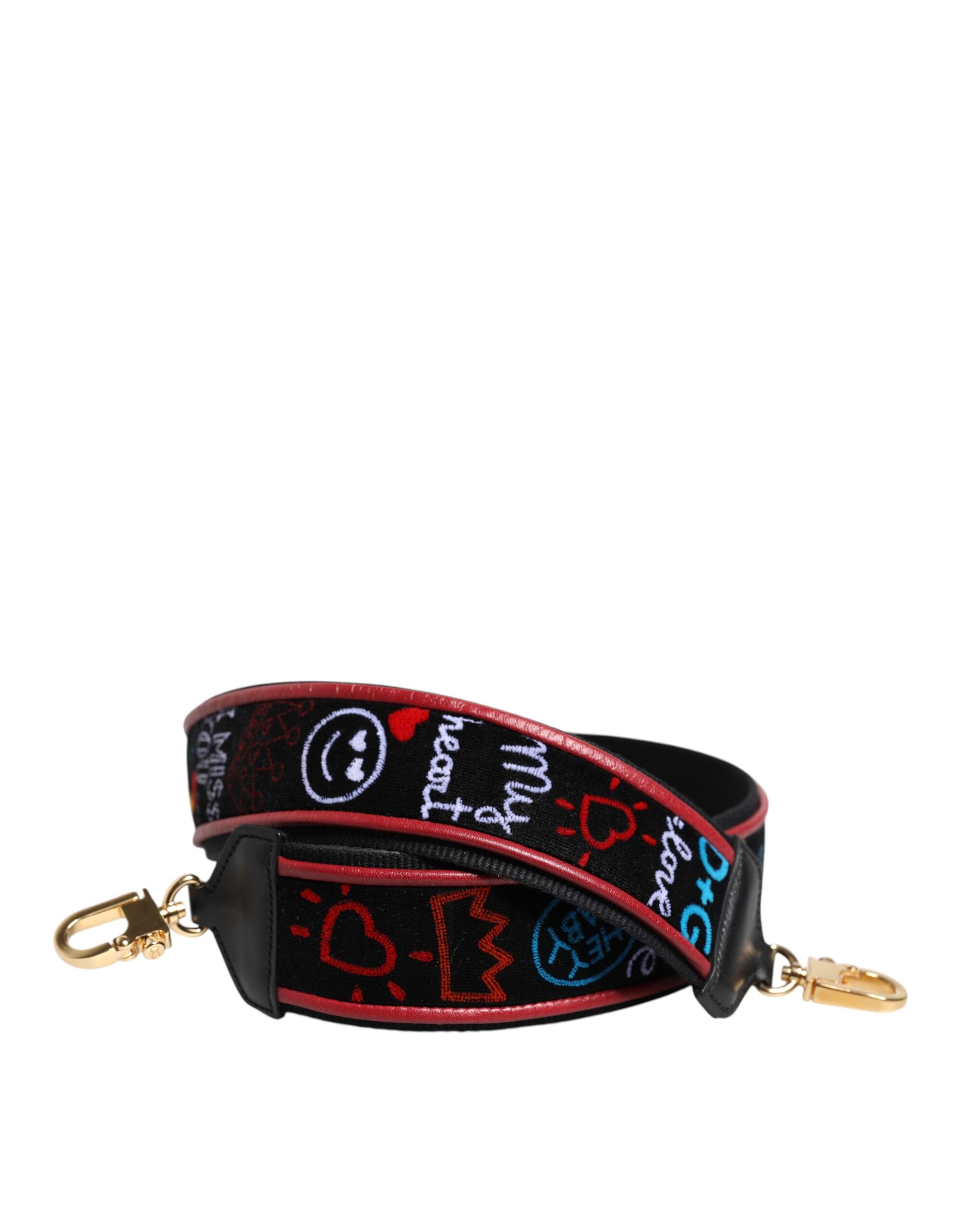 Dolce & Gabbana Dolce & Gabbana Black Cotton Printed Women Bag Accessory Shoulder Women's Strap