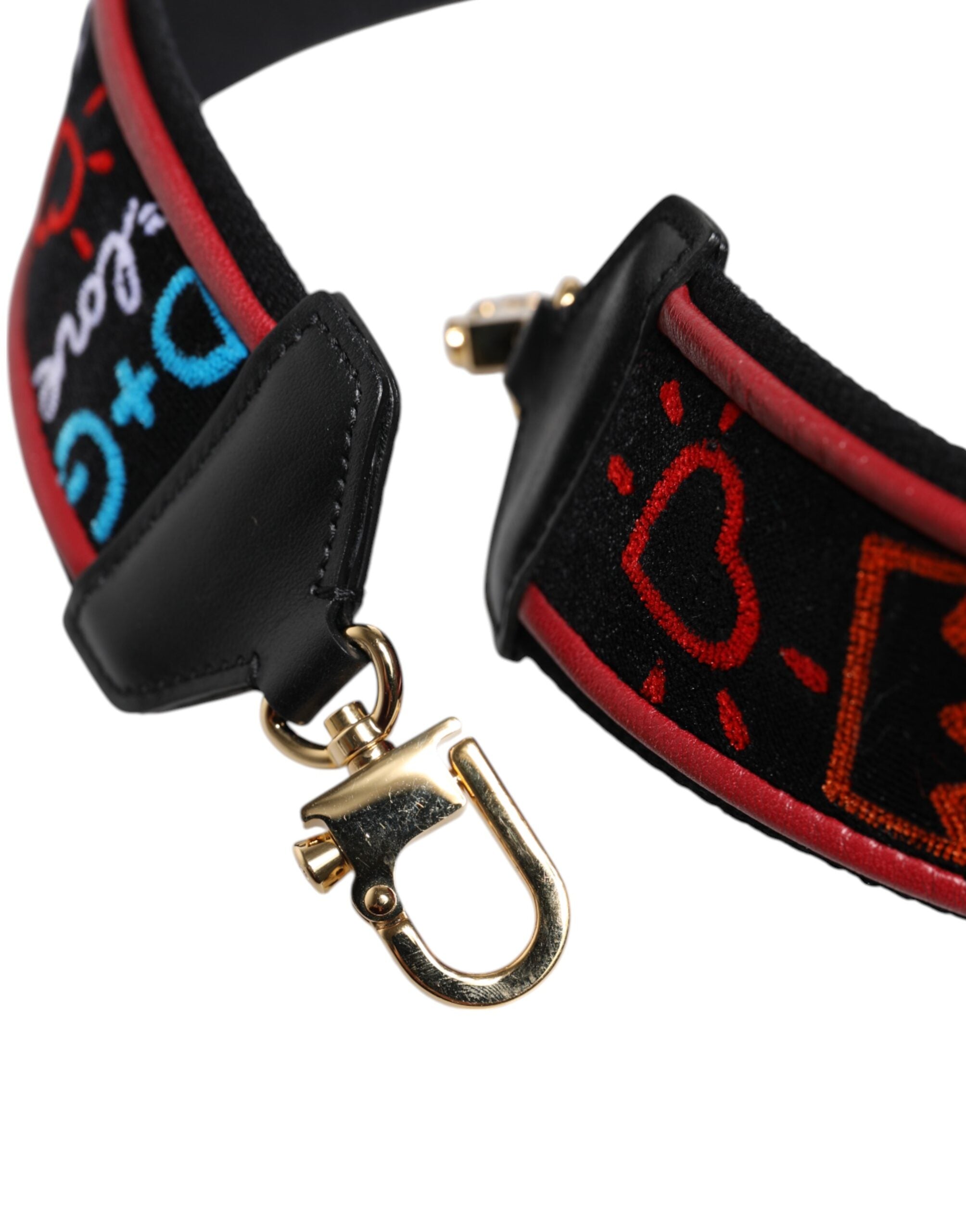 Dolce & Gabbana Dolce & Gabbana Black Cotton Printed Women Bag Accessory Shoulder Women's Strap