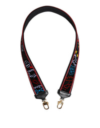 Dolce & Gabbana Dolce & Gabbana Black Cotton Printed Women Bag Accessory Shoulder Women's Strap