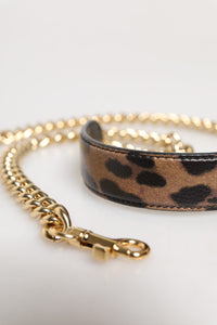 Dolce & Gabbana Dolce & Gabbana Brown Leopard Gold Brass Chain Accessory Shoulder Women's Strap