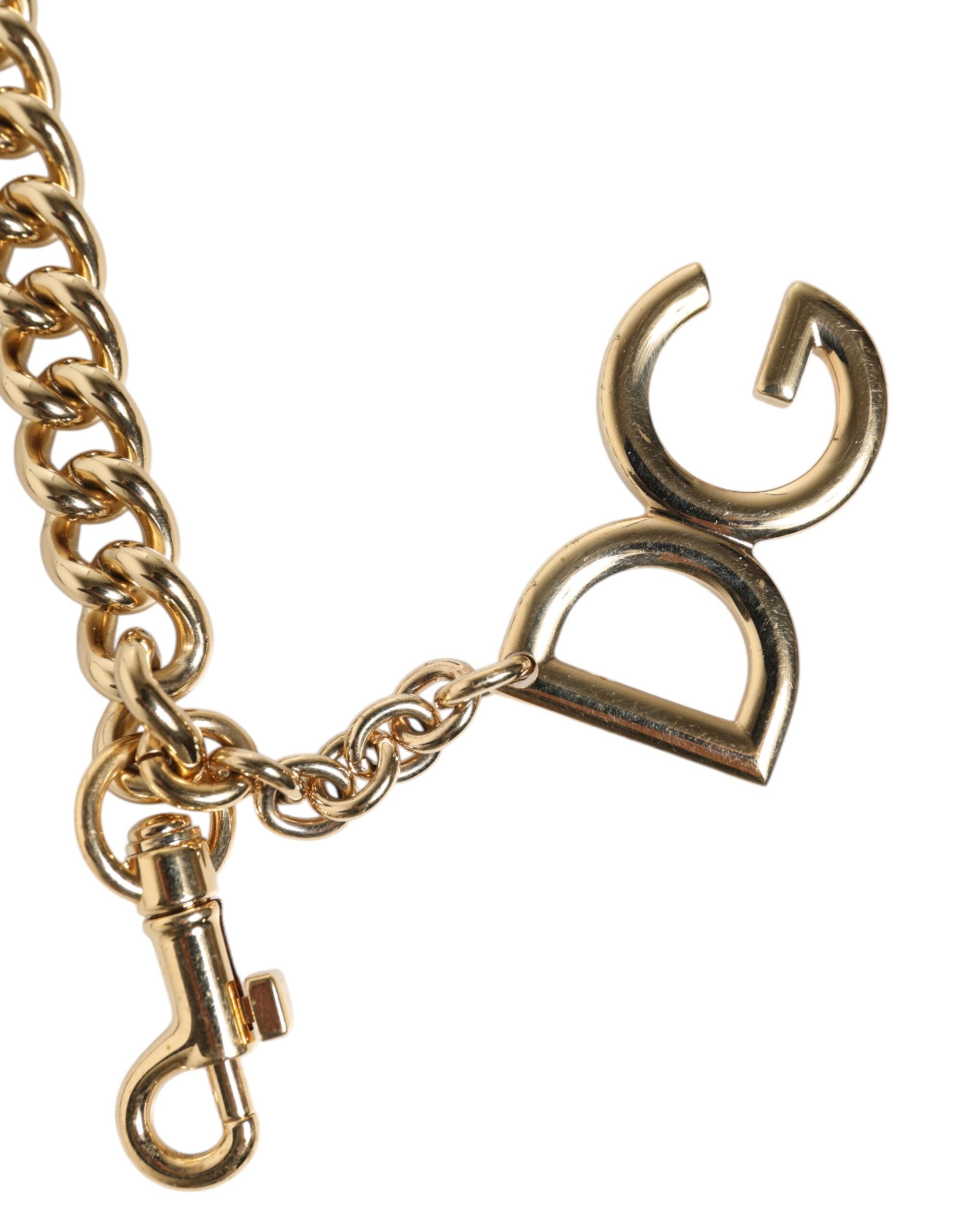Dolce & Gabbana Dolce & Gabbana Brown Leopard Gold Brass Chain Accessory Shoulder Women's Strap