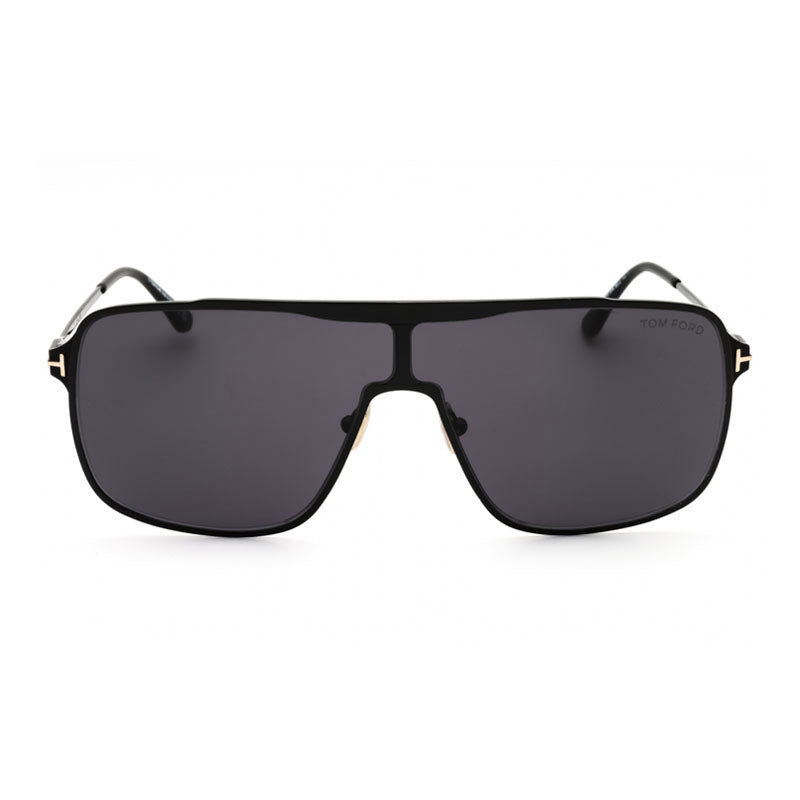 Tom Ford Tom Ford Sunglasses Shield Full Rim, Shiny Black Frame and Smoke Lens FT117301A