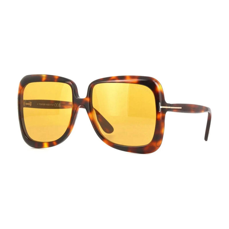 Tom Ford Sunglasses Square Full Rim, Dark Havana Frame and Brown Lens FT115652E