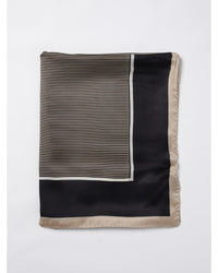 Saint Laurent Silk Scarf Striped Pattern Men Navy Scarves & Shawls One Size Navy