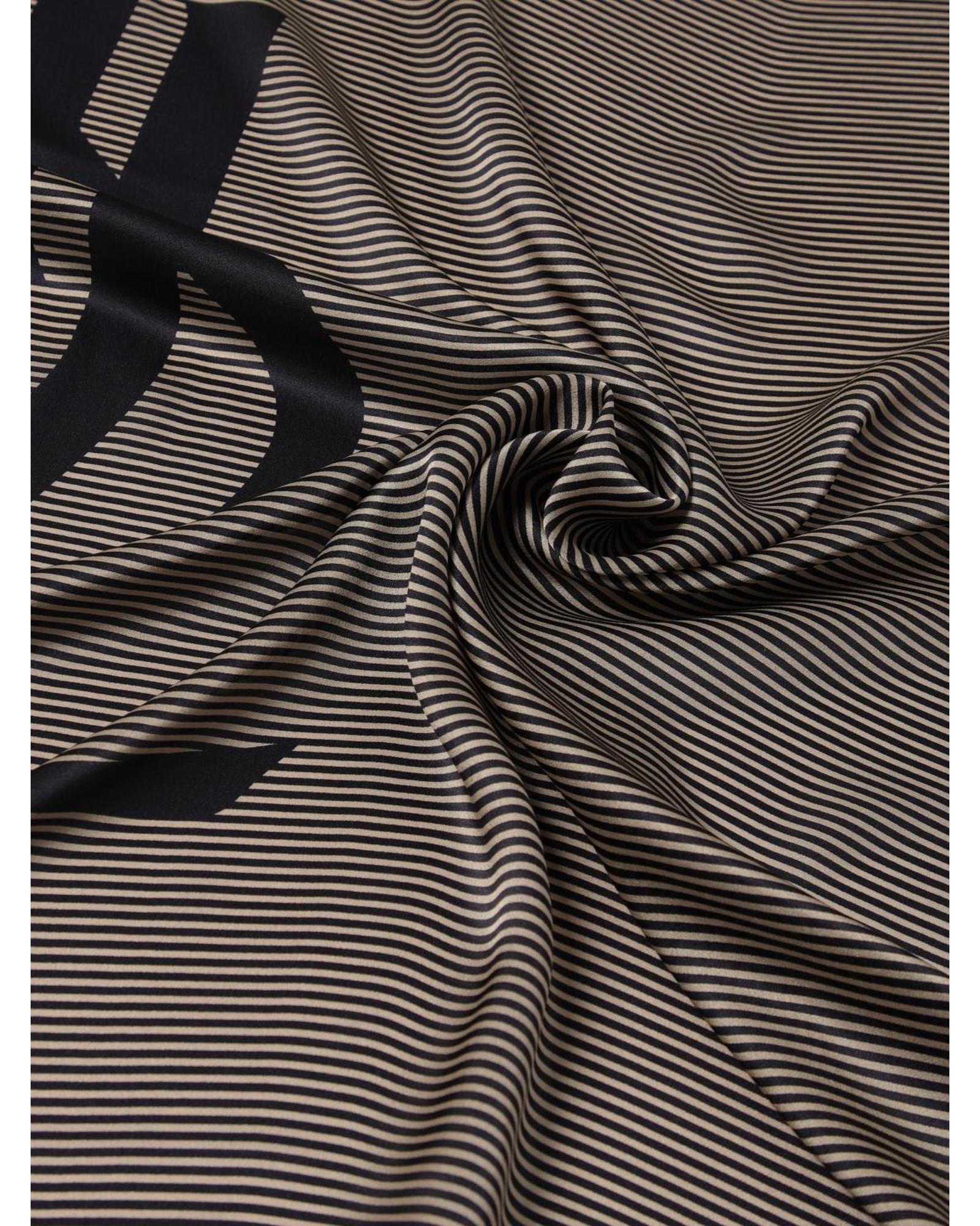 Saint Laurent Silk Scarf Striped Pattern Men Navy Scarves & Shawls