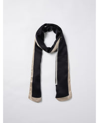 Saint Laurent Silk Scarf Striped Pattern Men Navy Scarves & Shawls