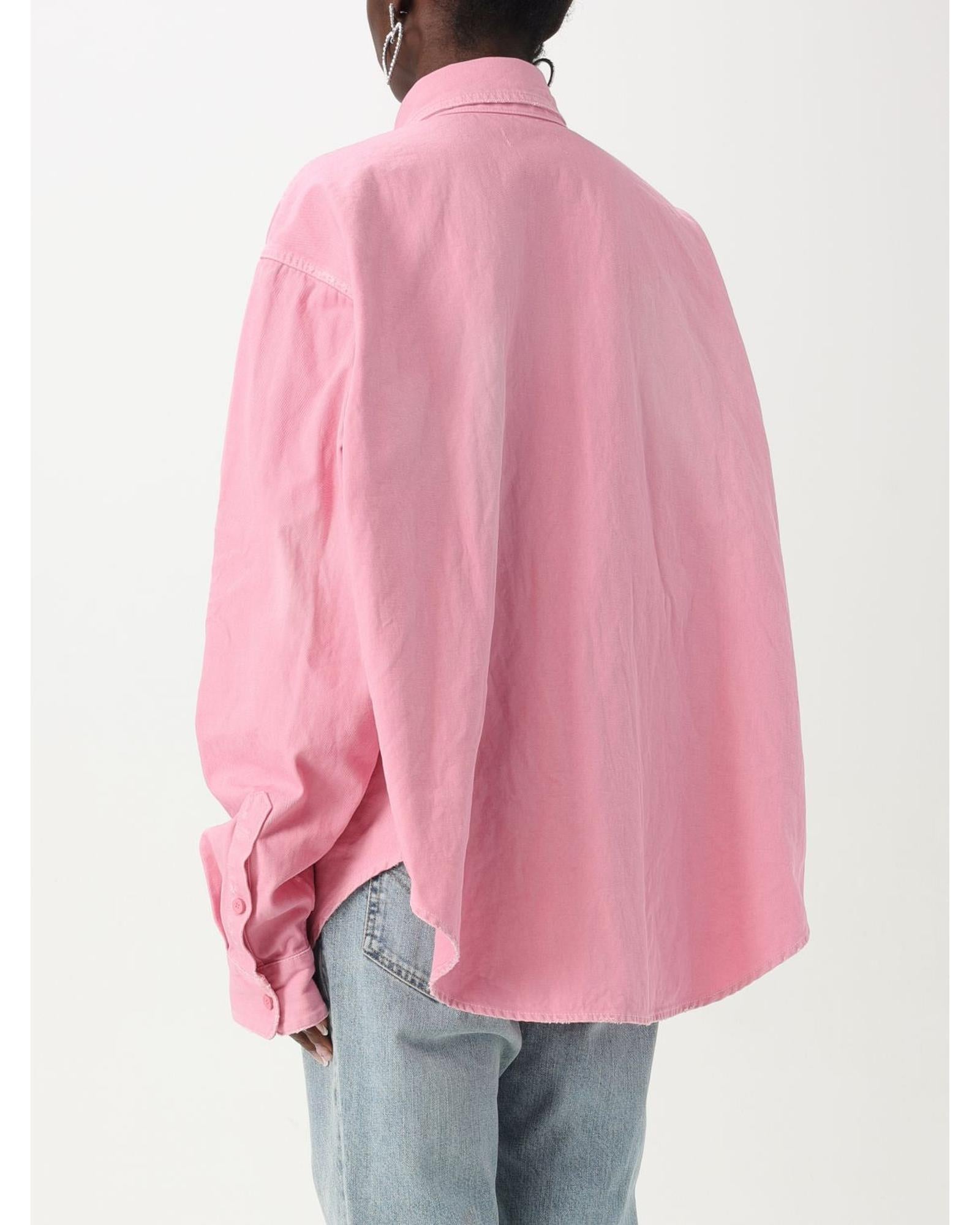 Balenciaga Oversized Cotton ButtonDown Shirt Women Blush Pink Shirts & Tops