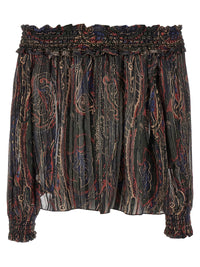 Saint Laurent Women Smock Stitch Blouse