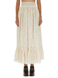 Gucci Women Floral Broderie Anglaise Skirt