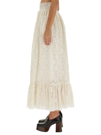 Gucci Women Floral Broderie Anglaise Skirt
