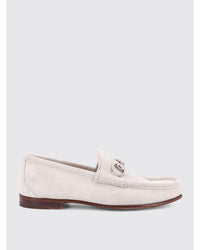 Gucci Suede Horsebit Loafers Men White