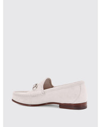 Gucci Suede Horsebit Loafers Men White