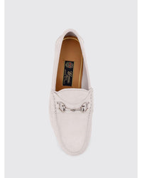 Gucci Suede Horsebit Loafers Men White