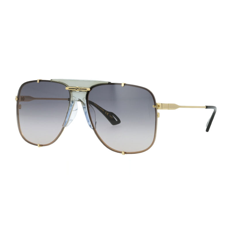 Gucci Gucci Sunglasses Aviator Full Rim, Gold Frame and Grey Gradient Lens GG0739SA001