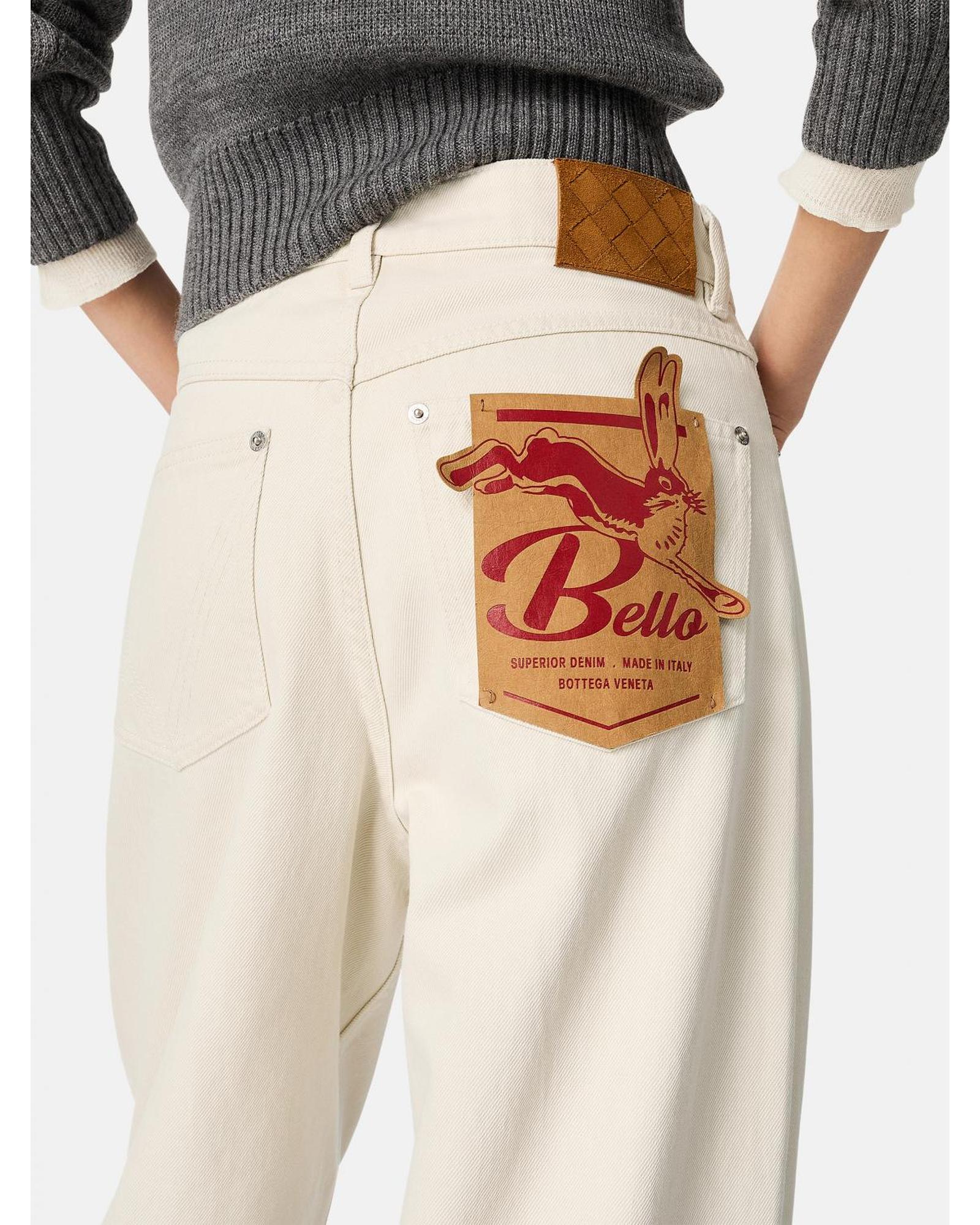 デニム・ジーパン BOTTEGA VENETA Woman Jeans Yellow Cream 824659V5DV0 9247 Bottega Veneta Wide Leg Jeans Women Yellow Cream – Bluefly