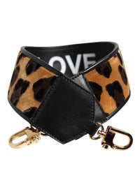 Dolce & Gabbana Dolce & Gabbana Black Leopard Print Reversible Bag Shoulder Women's Strap