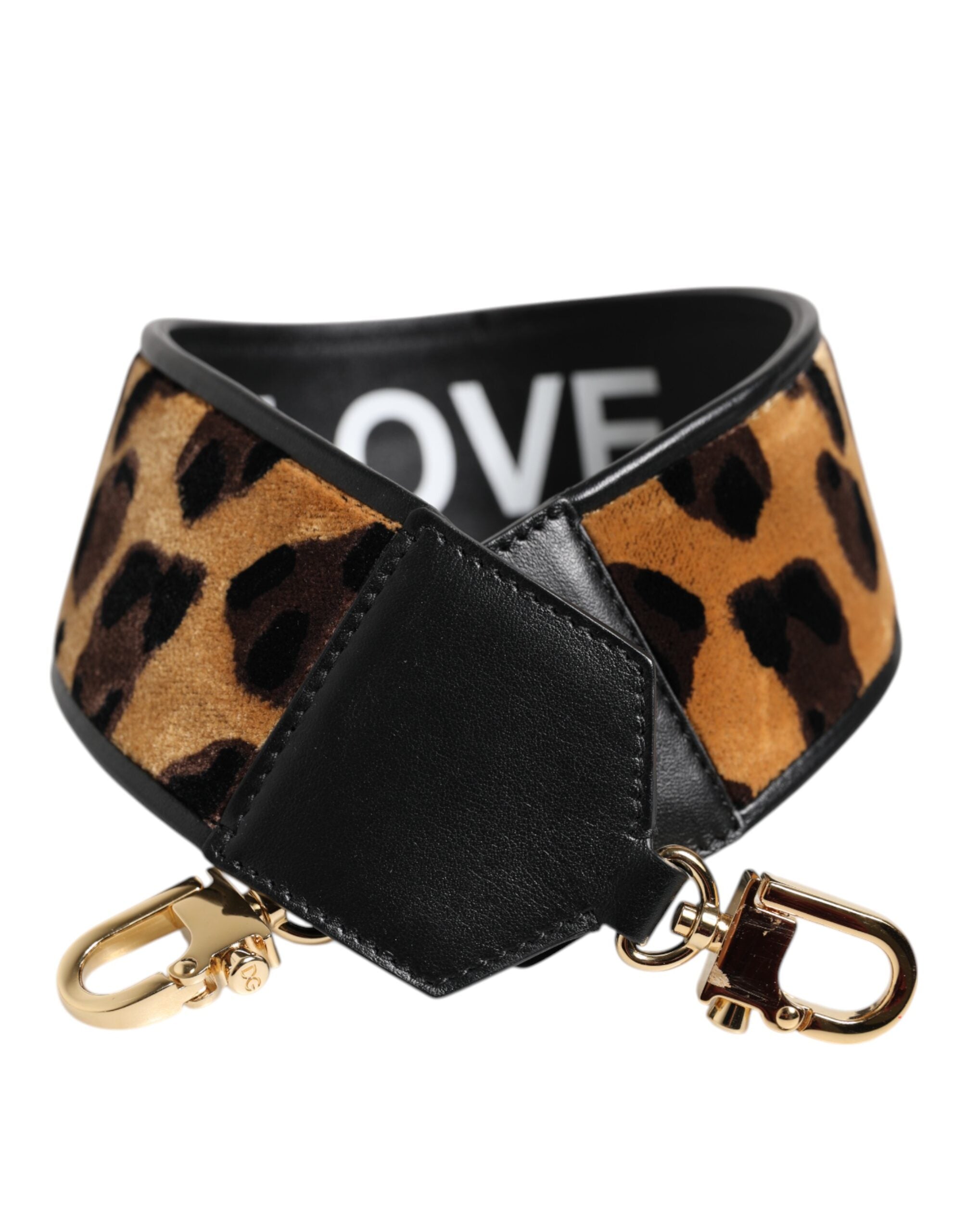 Dolce & Gabbana Dolce & Gabbana Black Leopard Print Reversible Bag Shoulder Women's Strap