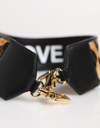 Dolce & Gabbana Dolce & Gabbana Black Leopard Print Reversible Bag Shoulder Women's Strap