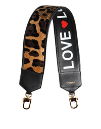 Dolce & Gabbana Dolce & Gabbana Black Leopard Print Reversible Bag Shoulder Women's Strap