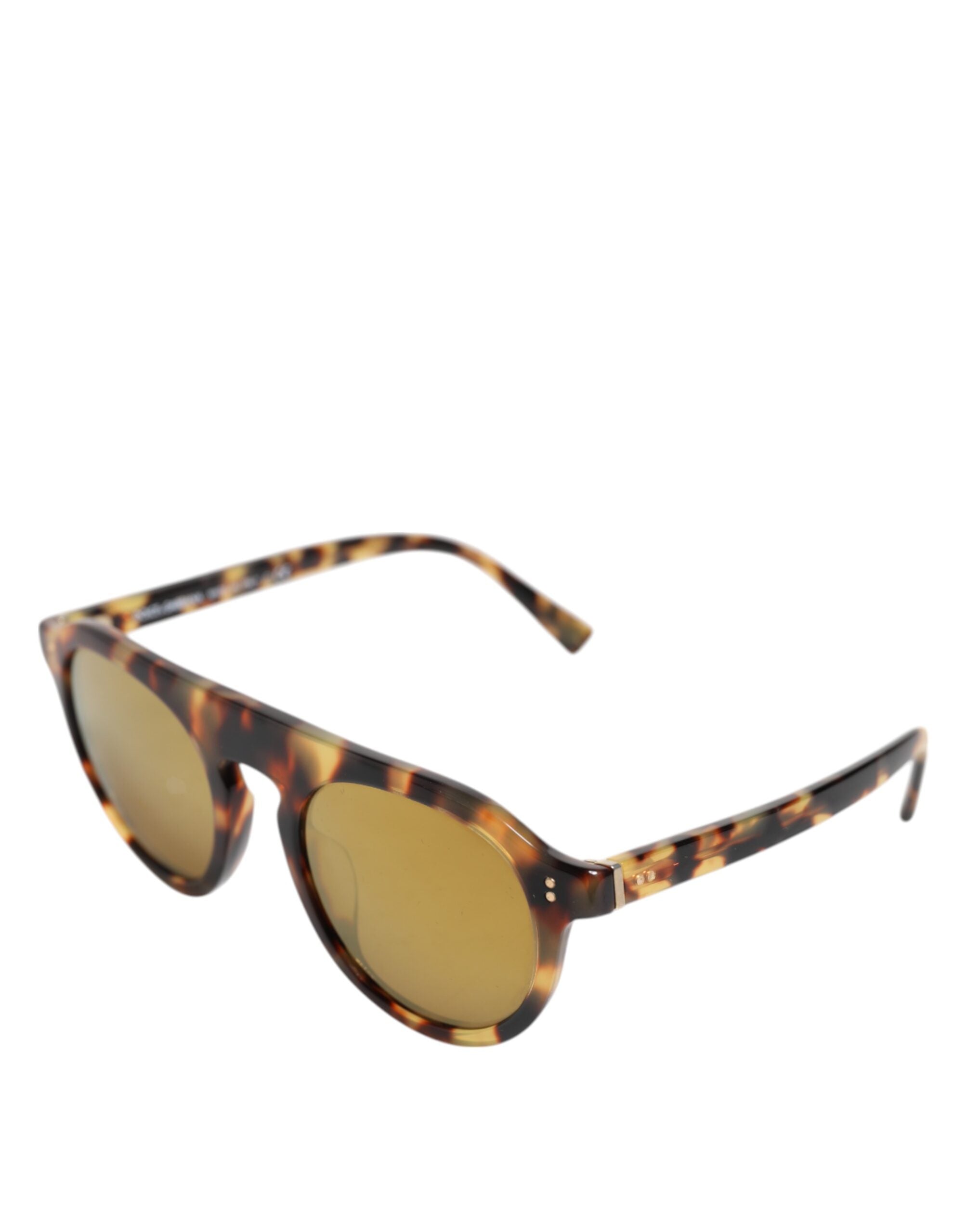 Dolce & Gabbana Dolce & Gabbana Brown Acetate Round Leopard Print Eyewear Women's Sunglasses