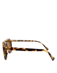Dolce & Gabbana Dolce & Gabbana Brown Acetate Round Leopard Print Eyewear Women's Sunglasses