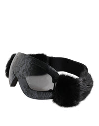 Dolce & Gabbana Dolce & Gabbana Black Bi0759 Lace Mirrored Ski Goggles Mask Women's Sunglasses