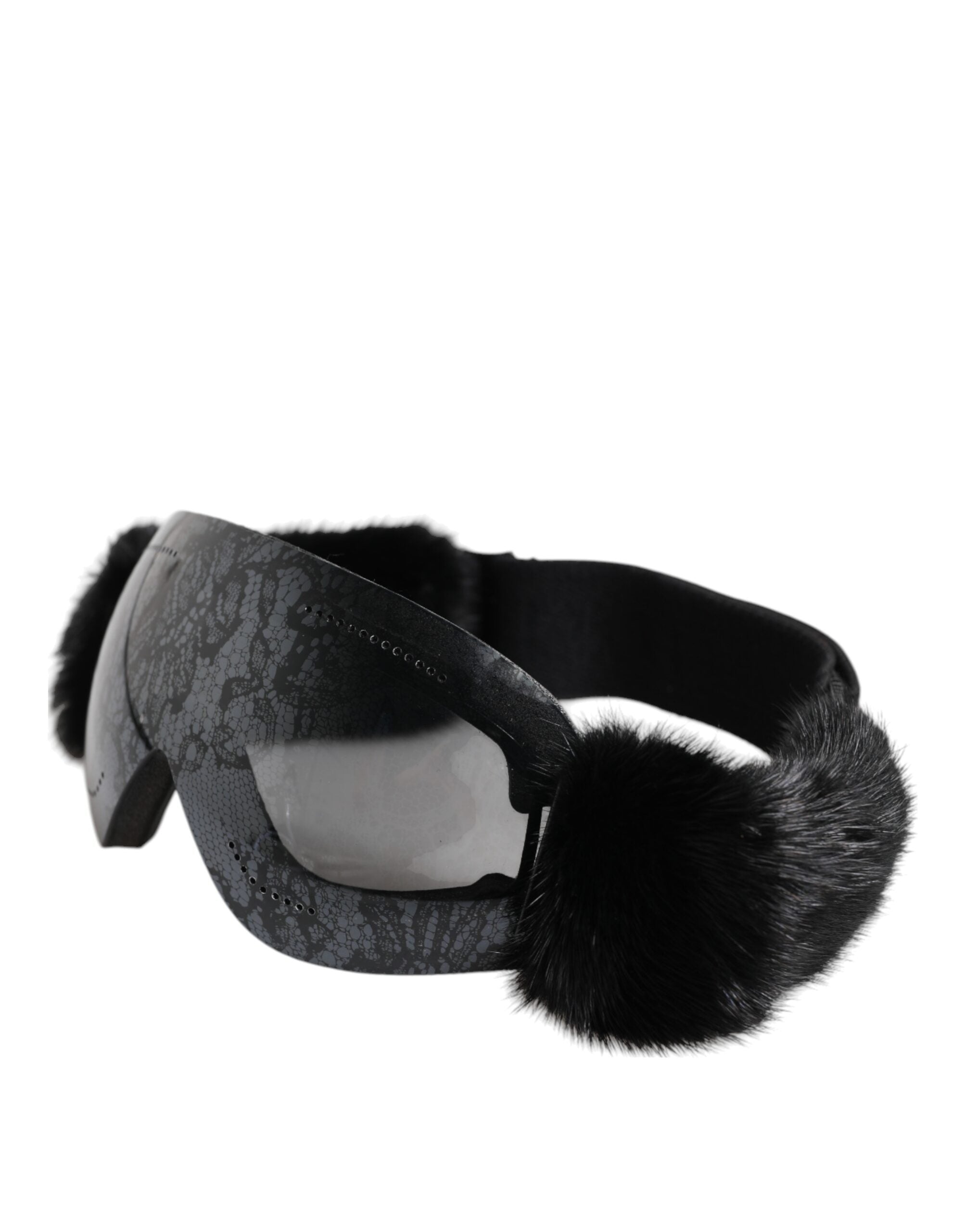 Dolce & Gabbana Dolce & Gabbana Black Bi0759 Lace Mirrored Ski Goggles Mask Women's Sunglasses