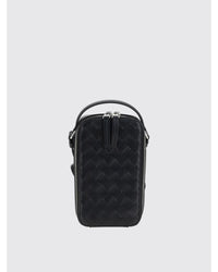Bottega Veneta Intrecciato Phone Holder Leather Case Unisex Black Accessories