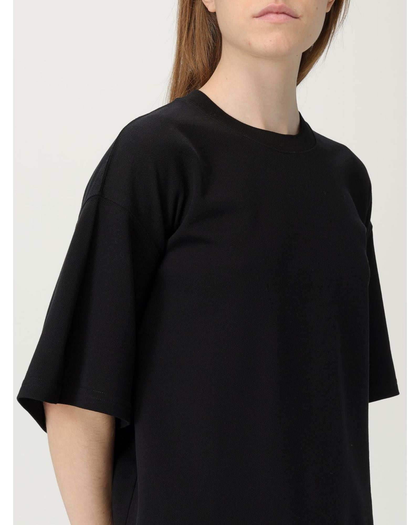 Tシャツ・カットソー SAINT LAURENT Women Tops 827001Y37ZE 1000 BLACK CASSANDRE T-shirt in cotton piqué | Saint Laurent | YSL CY