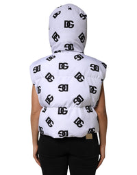 Dolce & Gabbana Dolce & Gabbana White Black DG Mania Polyester Puffer Women's Jacket