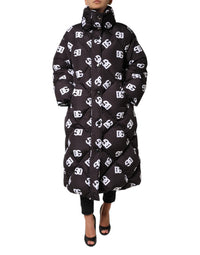 Dolce & Gabbana Dolce & Gabbana Black DG Mania Puffer Quilted Long Coat Women's Jacket