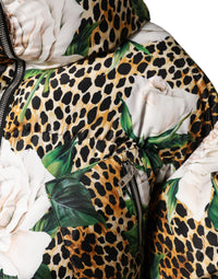 Dolce & Gabbana Dolce & Gabbana Multicolor Leopard Rose Puffer Quilted Women's Jacket