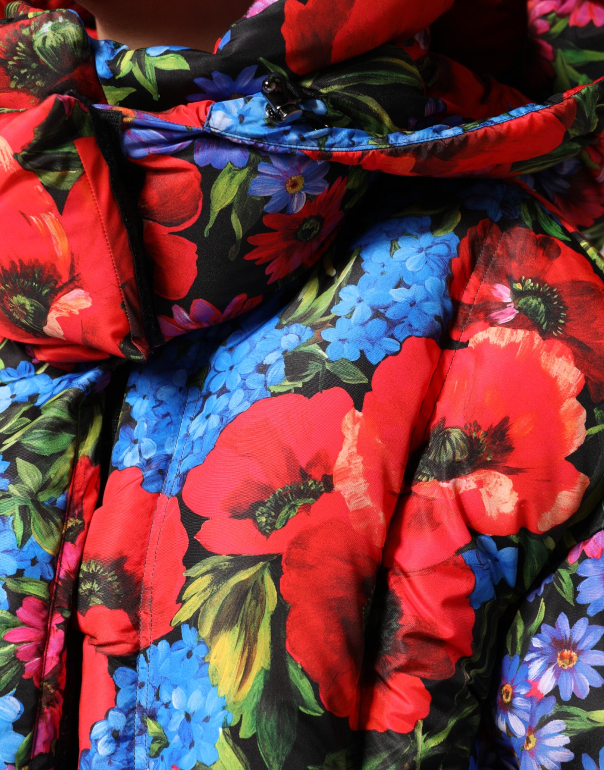 Dolce & Gabbana Dolce & Gabbana Multicolor Floral Hooded Puffer Coat Women's Jacket