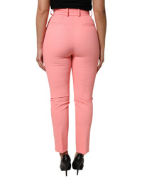 Dolce & Gabbana Pink High Waist Dress Tapered Women's Pants