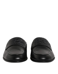 Dolce & Gabbana Black Calfskin Leather Slip On Loafers Men's Shoes