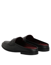 Dolce & Gabbana Black Calfskin Leather Slip On Loafers Men's Shoes