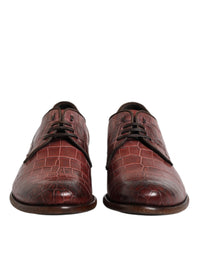 Dolce & Gabbana Dolce & Gabbana Burgundy Leather Lace Up Derby Dress Men's Shoes
