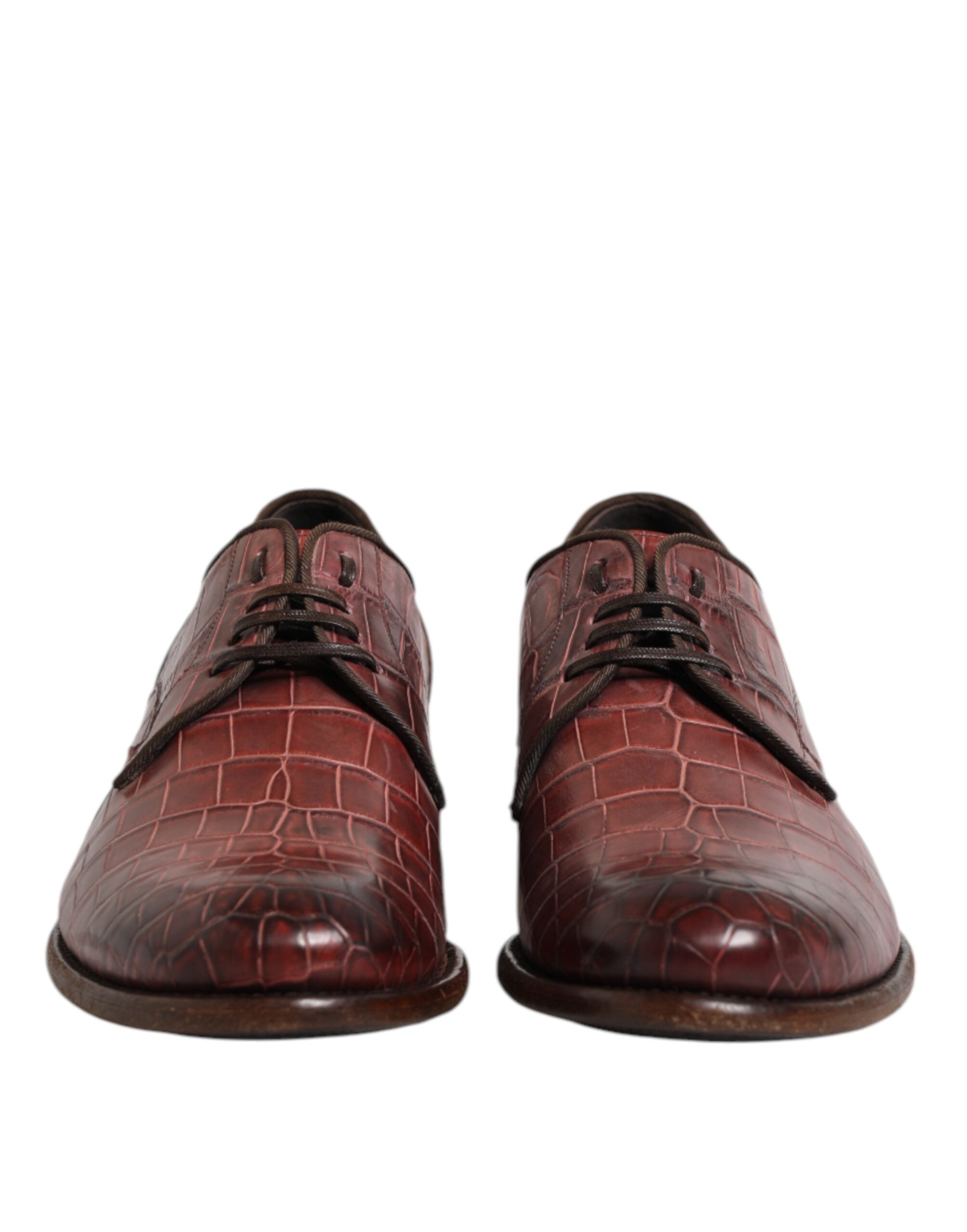 Dolce & Gabbana Dolce & Gabbana Burgundy Leather Lace Up Derby Dress Men's Shoes