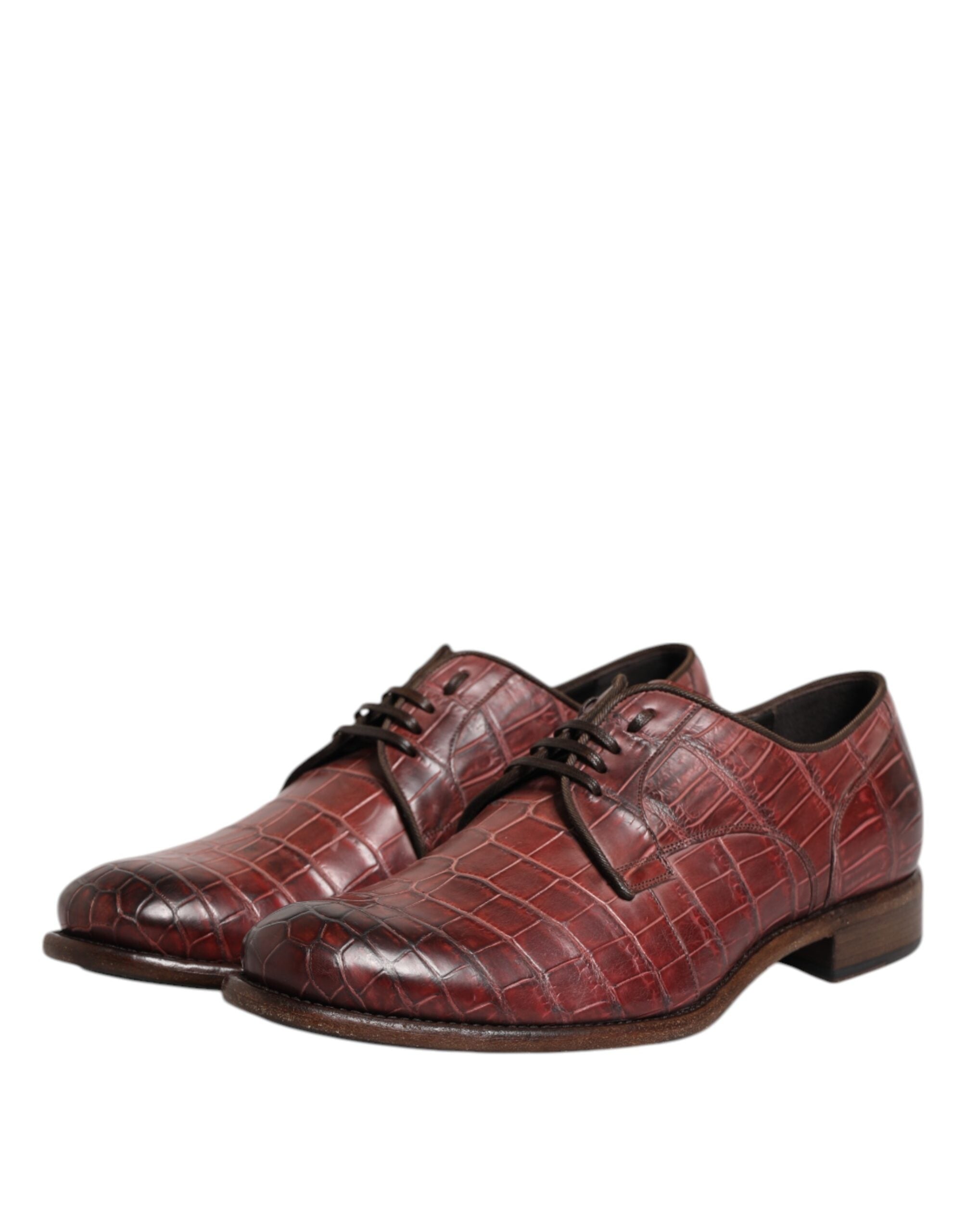 Dolce & Gabbana Dolce & Gabbana Burgundy Leather Lace Up Derby Dress Men's Shoes